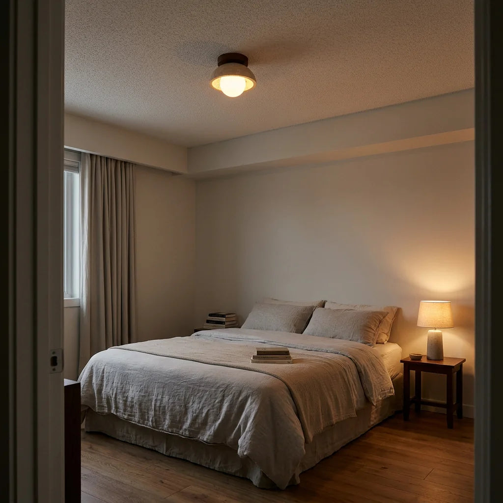 Plafonnier Mysa dans une chambre soirée