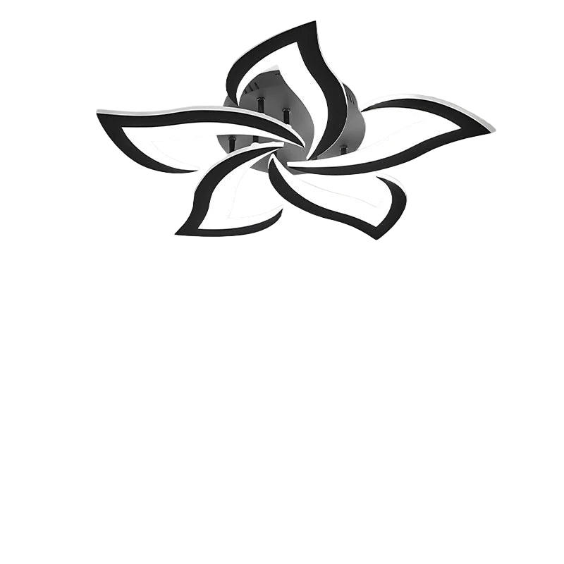 Plafonnier LED Lotus design floral moderne avec lumière tricolore.