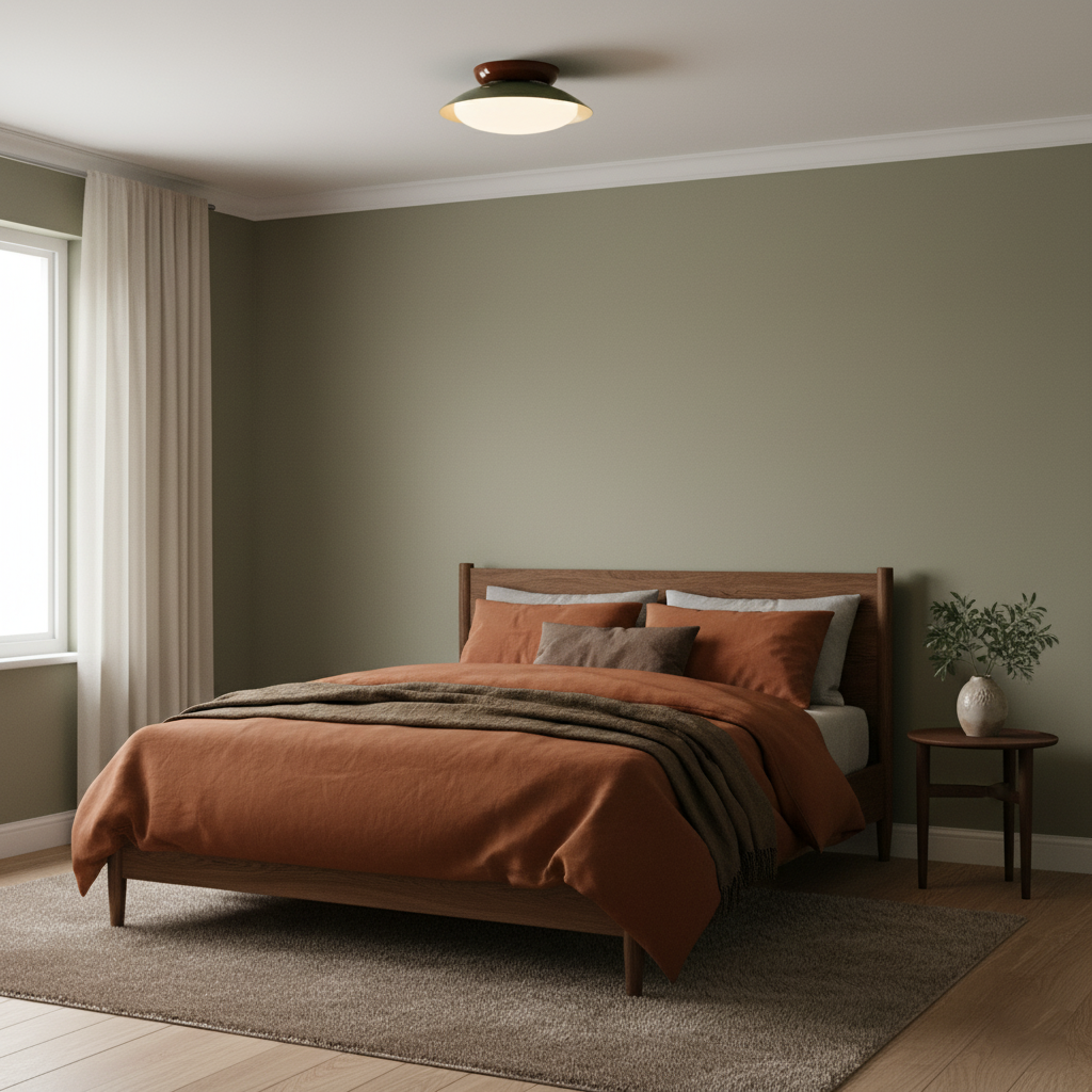 Plafonnier Paulo, coloris marron et beige