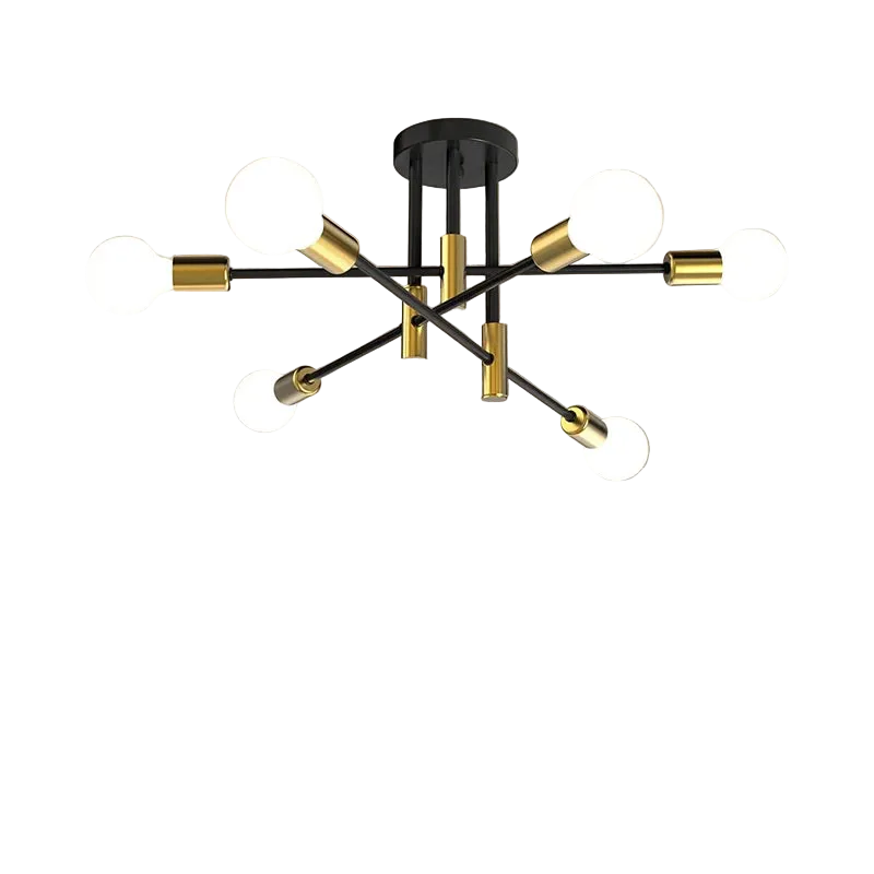 luminaire plafond noir et or