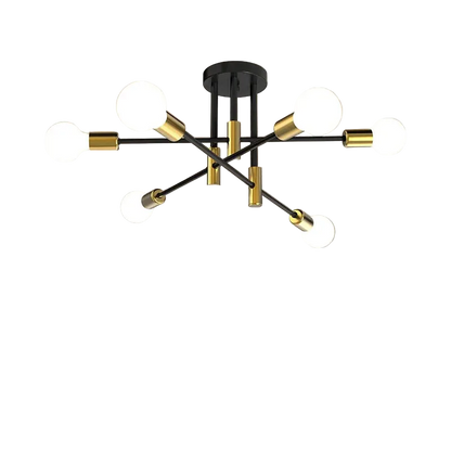 luminaire plafond noir et or