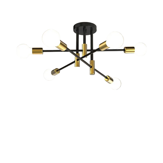 luminaire plafond noir et or