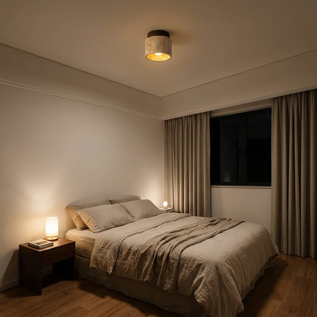 Plafonnier Solaya dans une chambre soirée