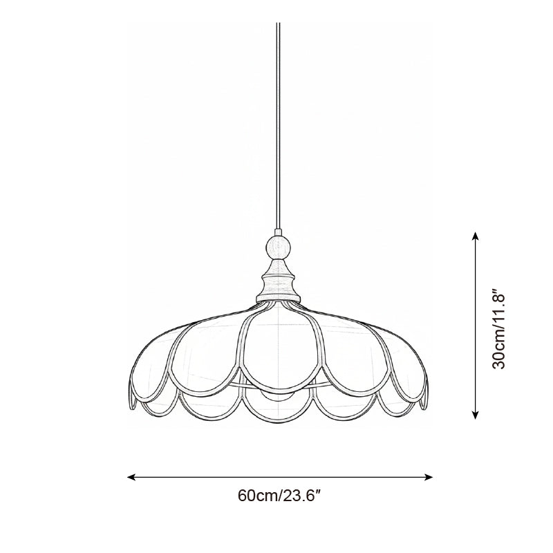 Suspension Bellarin, coloris noyer et beige