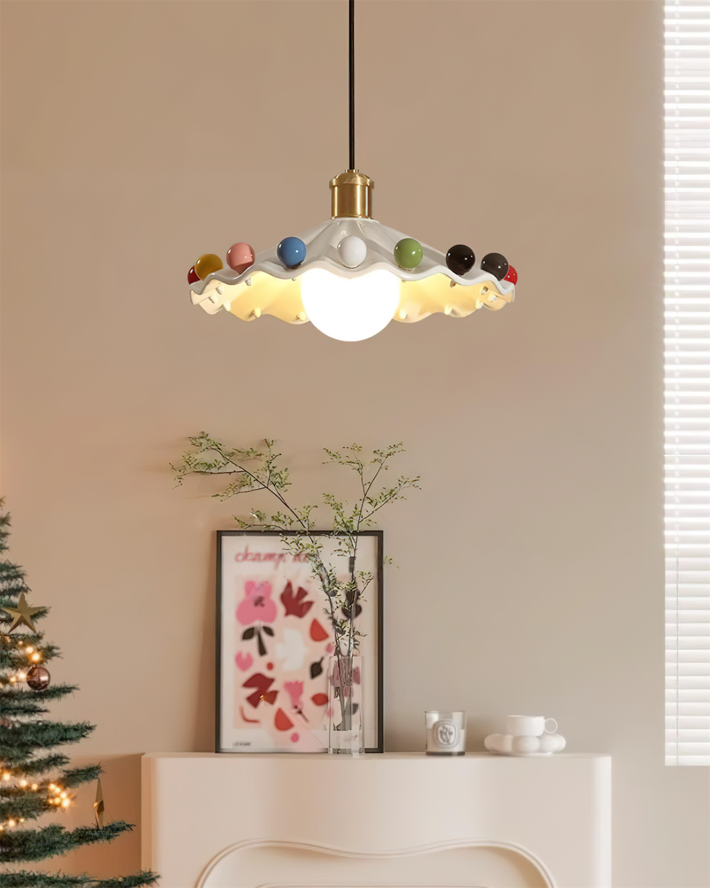 Suspension Fontelya, coloris blanc