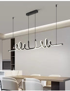 Structure en aluminium de la suspension LED design ondulée.