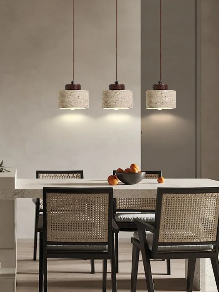 luminaire cylindrique pierre naturelle ambiance zen