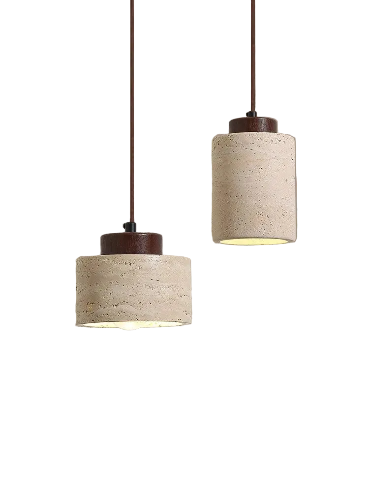 luminaire pierre naturelle style travertin minimaliste suspendu