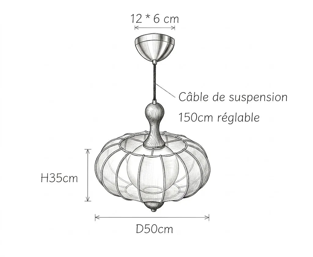 Suspension Jovian - Guide des tailles agrandi